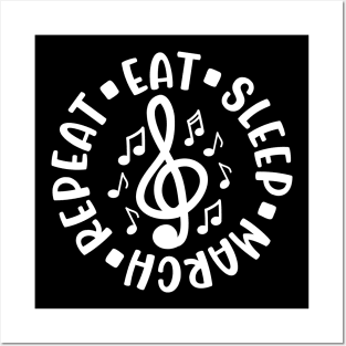 Eat Sleep March Repeat Marching Band Cute Funny Posters and Art